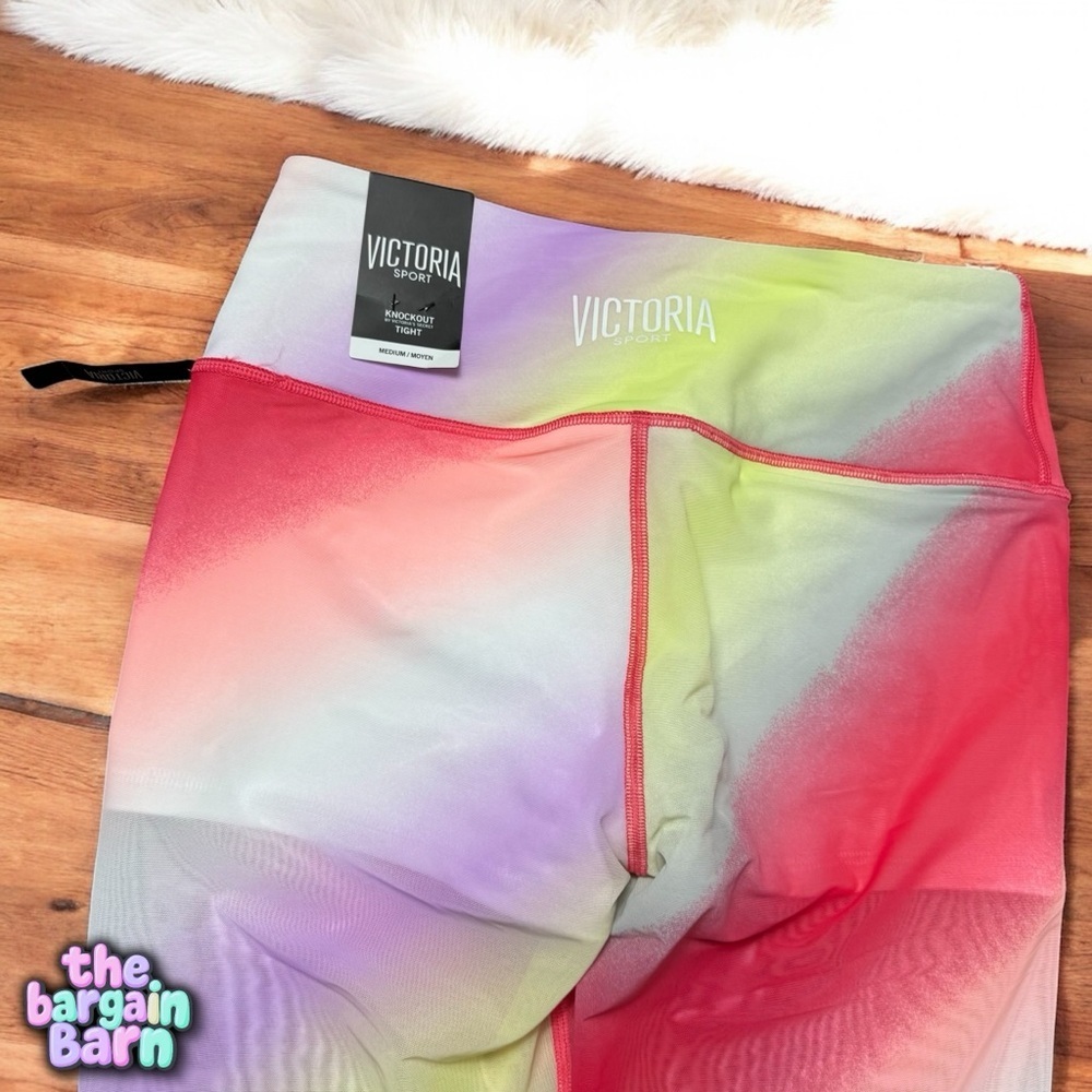 Victoria’s Secret VSX Knockout Sport NWT Sheer Rainbow Tie-Dye Athletic Leggings - Picture 6 of 6